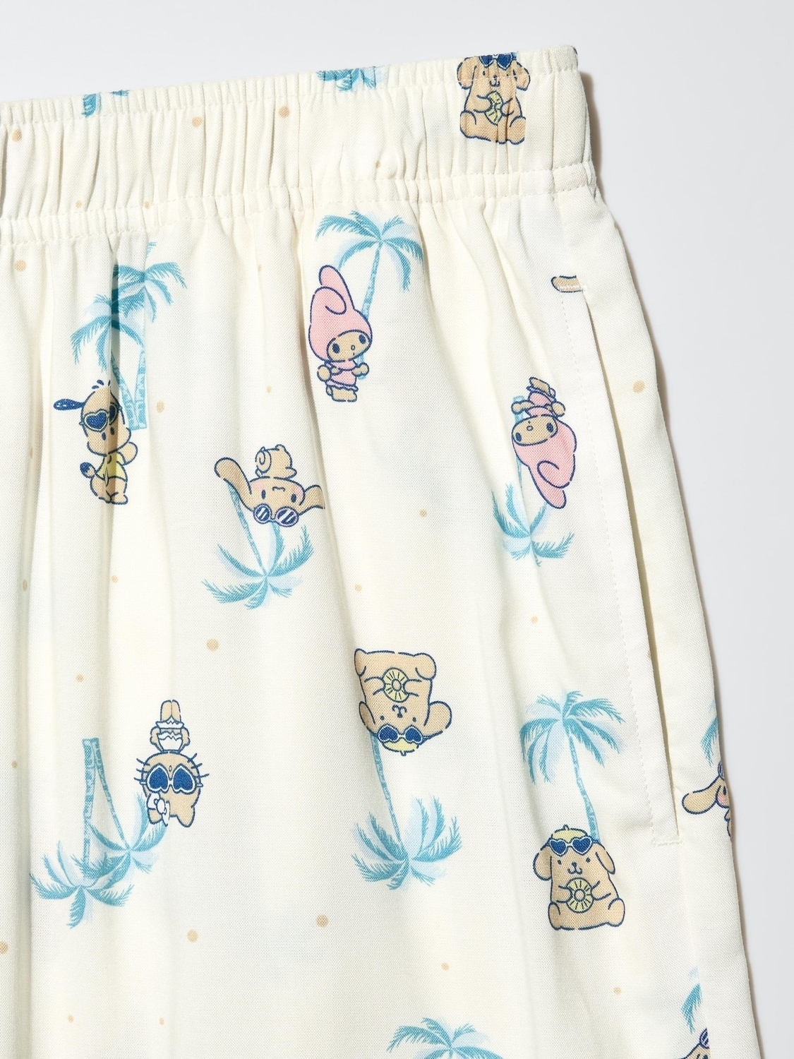 Укороченные домашние брюки Uniqlo Sanrio, 01 белый — фото 3