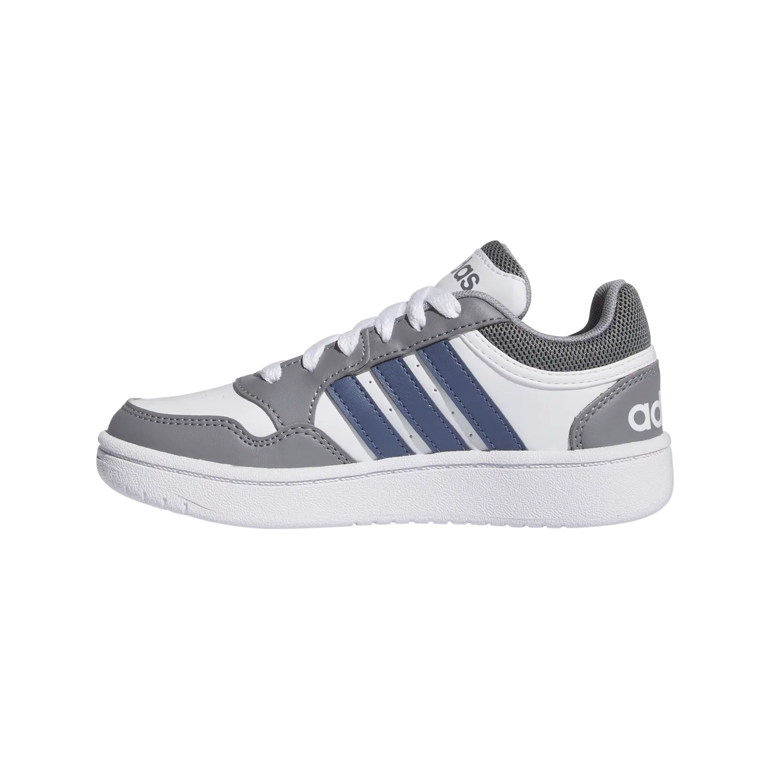 Детские кроссовки на шнуровке Adidas Hoops 3.0 K, серый — фото 2