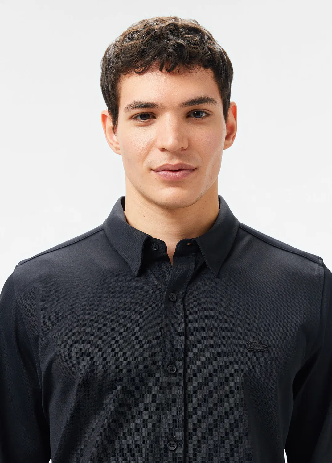 Рубашка slim fit Lacoste, black — фото 4