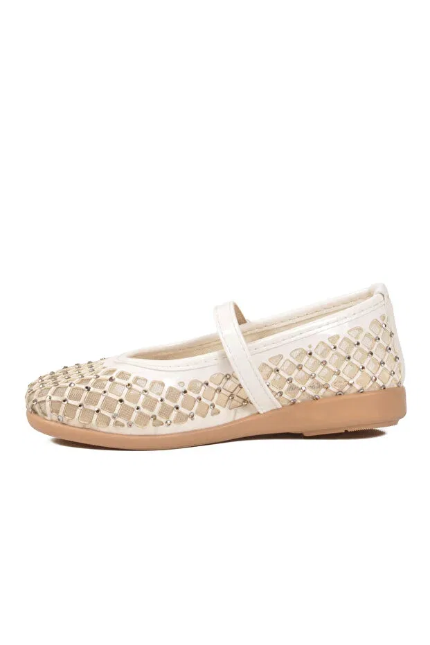 Детские балетки для девочек из лаковой кожи Arzen, White Patent Leather — фото 3
