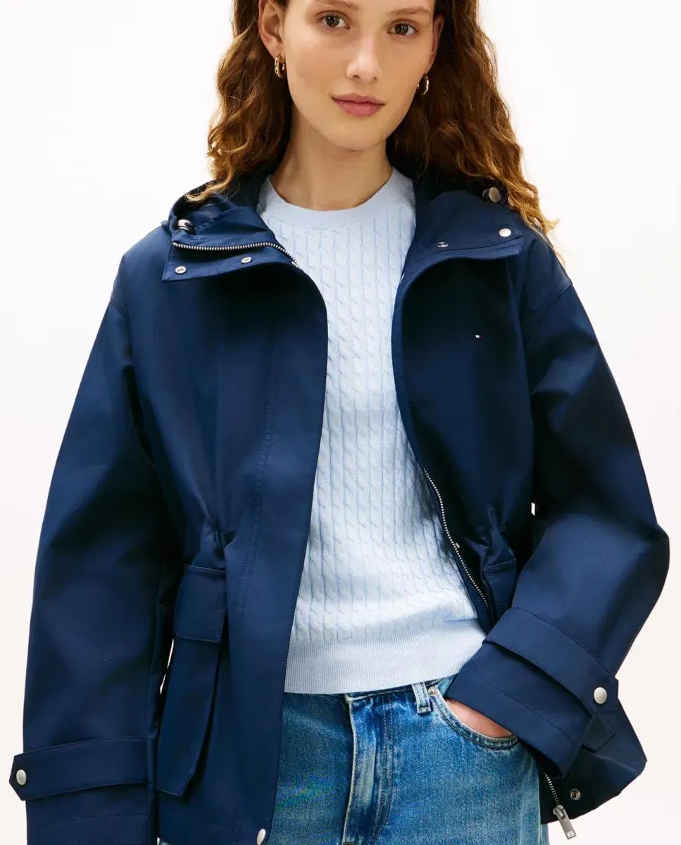 Женская парка короткая с капюшоном Tommy Hilfiger, Azul Marino