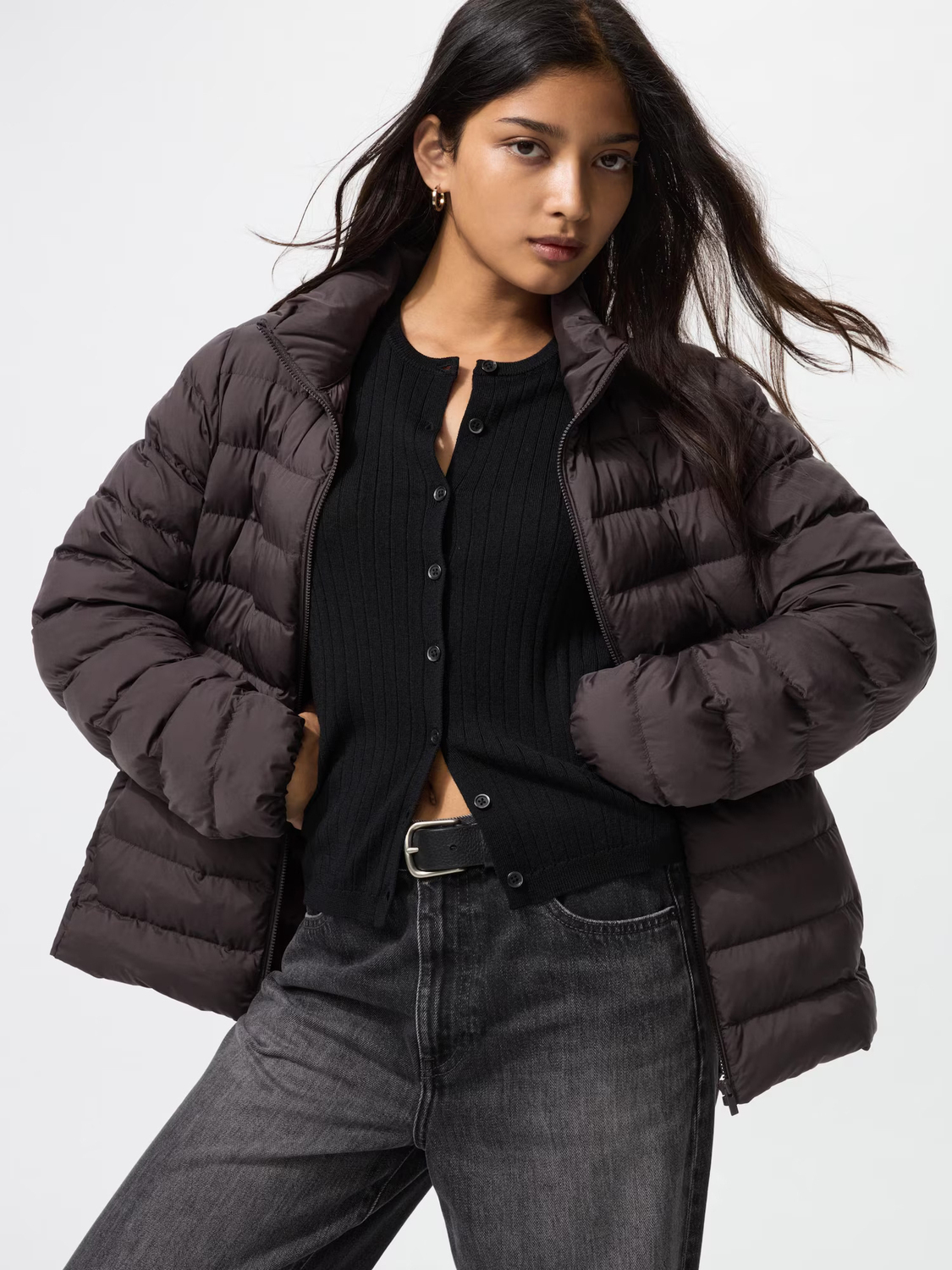 Куртка Uniqlo PuffTech, 39 темно-коричневый