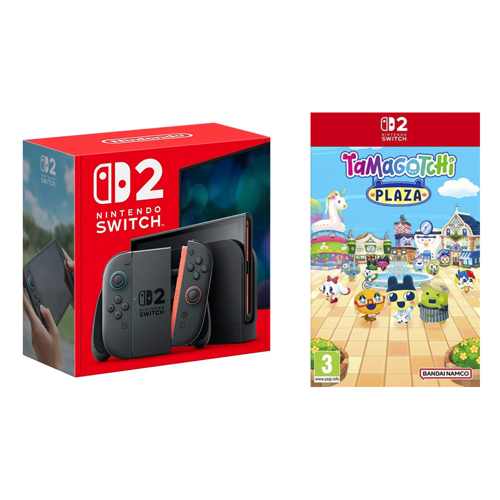 

Игровая консоль Nintendo Switch 2 + видеоигра Tamagotchi Plaza, черный