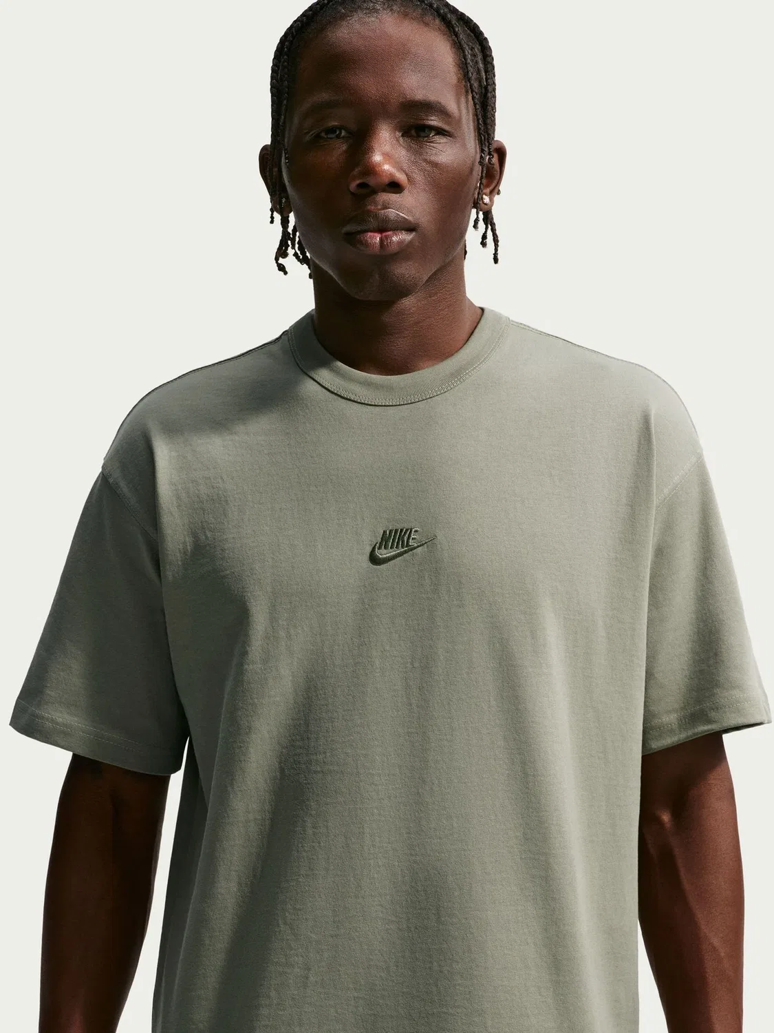 Футболка, хлопок, Premium Essentials Nike, серый — фото 3
