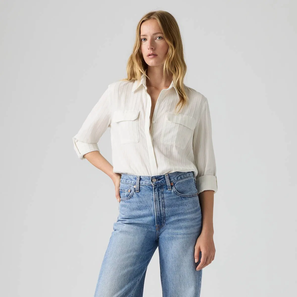 Рубашка на пуговицах Elane в стиле рабочей одежды Levi's, Cloud Dancer - White — фото 3