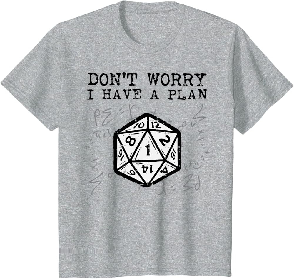 

Детская футболка RPG Gamer Dont Worry I Have Plan, светло-серый