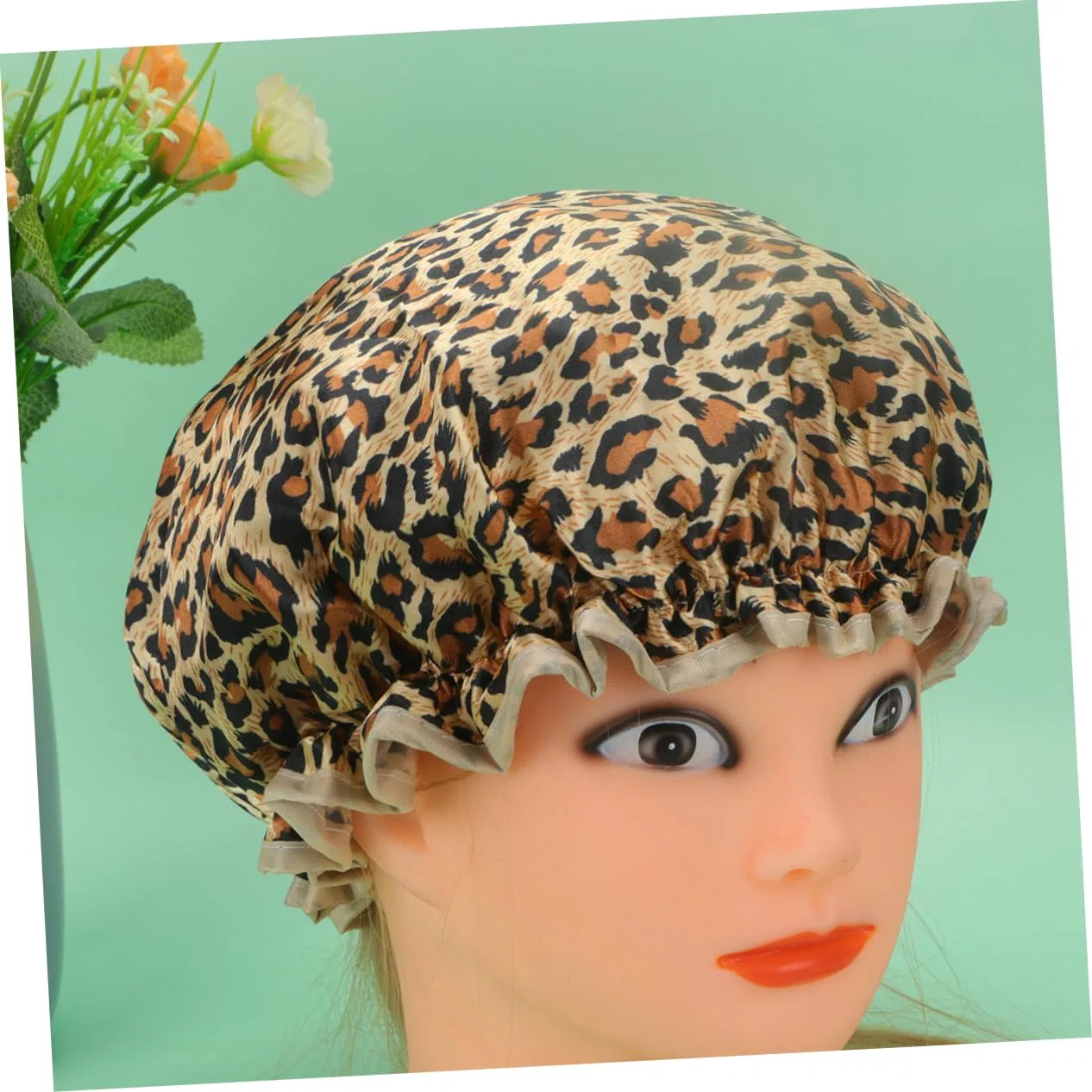 Набор шапочек для душа из PEVA, FOMIYES, 6 шт, 27 см, Leopard — фото 3