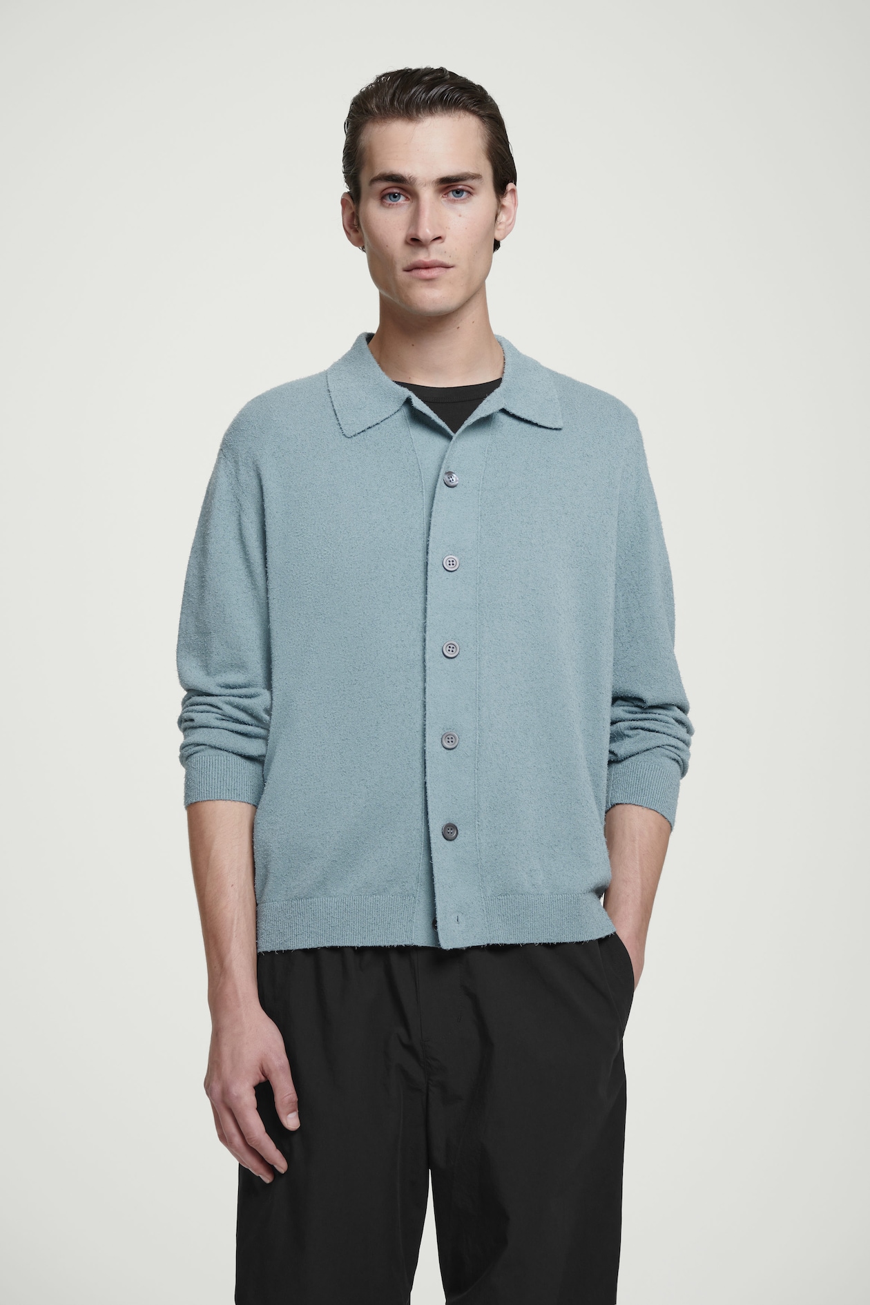 

Рубашка из хлопка-relaxed fit COS, бирюзовый