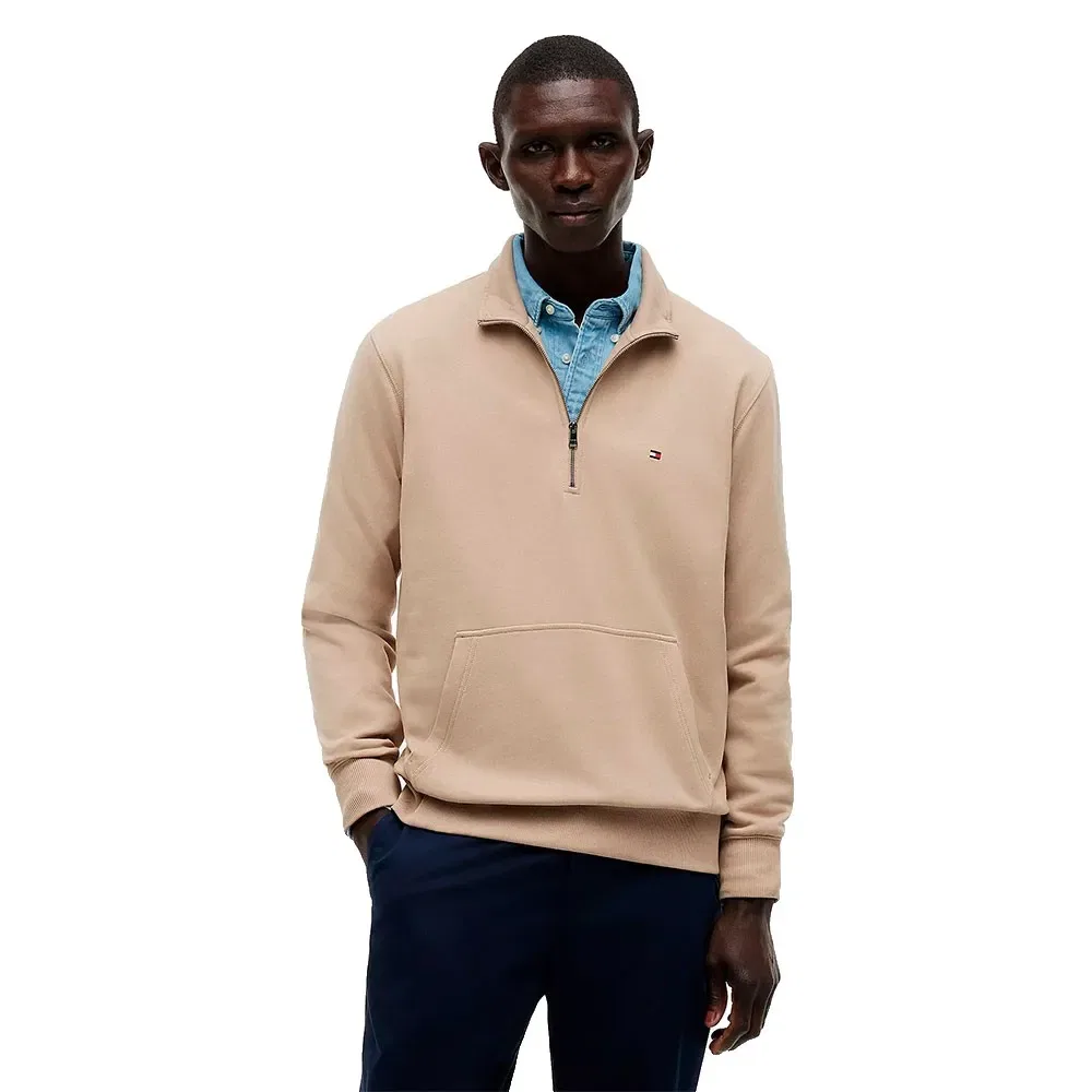 Свитшот половинная молния Tommy Hilfiger, бежевый