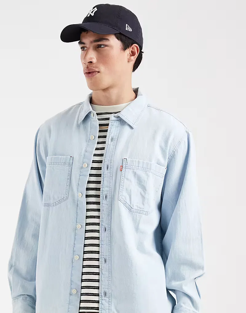 Рабочая куртка Levi's Mariposa светло-голубой — фото 3