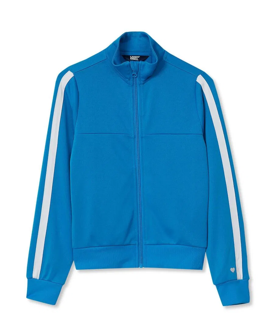 Детская спортивная куртка с длинным рукавом, на молнии, с принтом Lands' End, French Blue