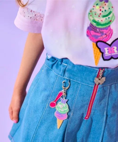 Детские шорты-юбка с контактным охлаждением, с подвеской ANNA SUI mini, Blue — фото 2