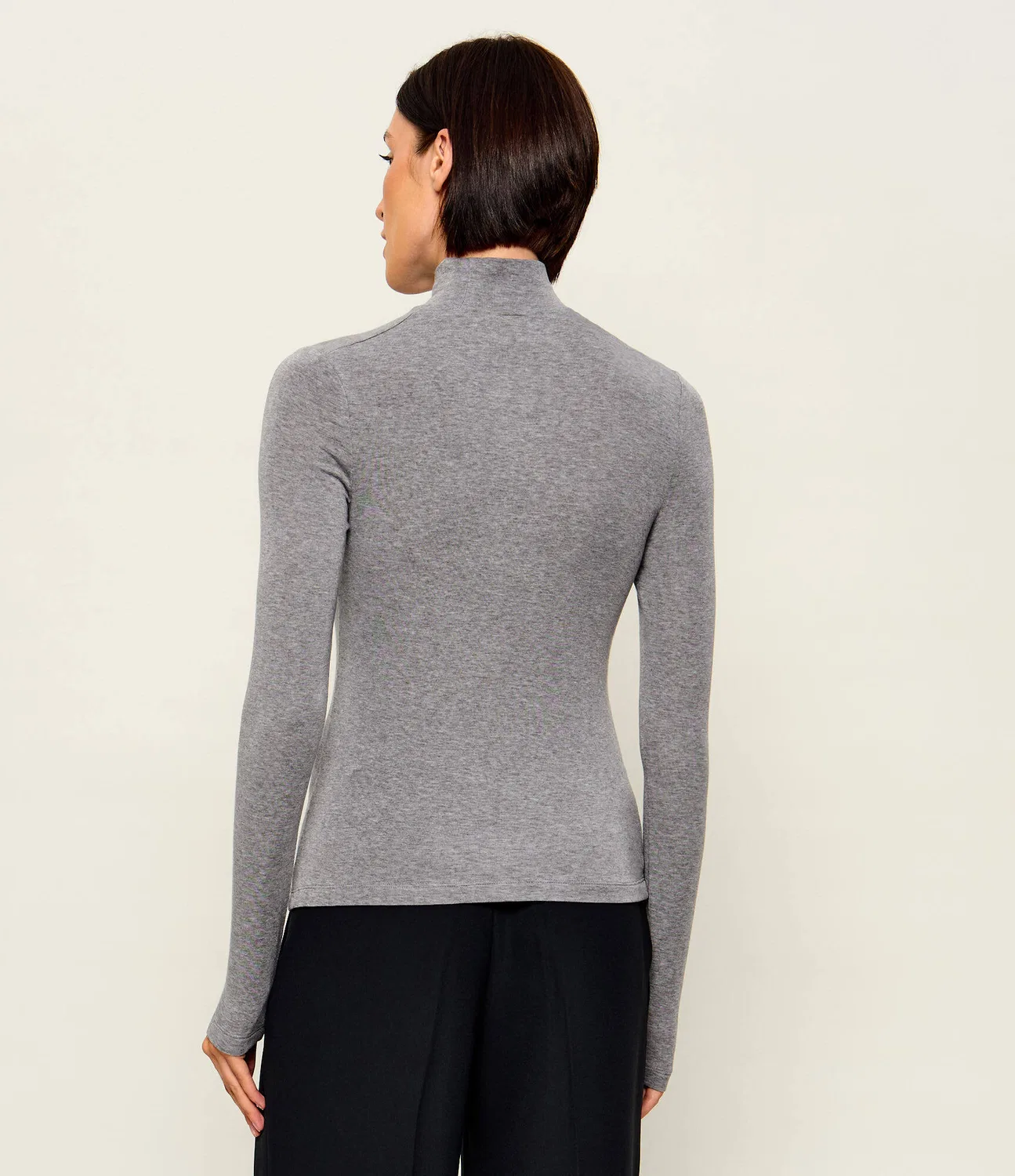 Водолазка укороченная с длинным рукавом Tommy Hilfiger, Grigio — фото 3
