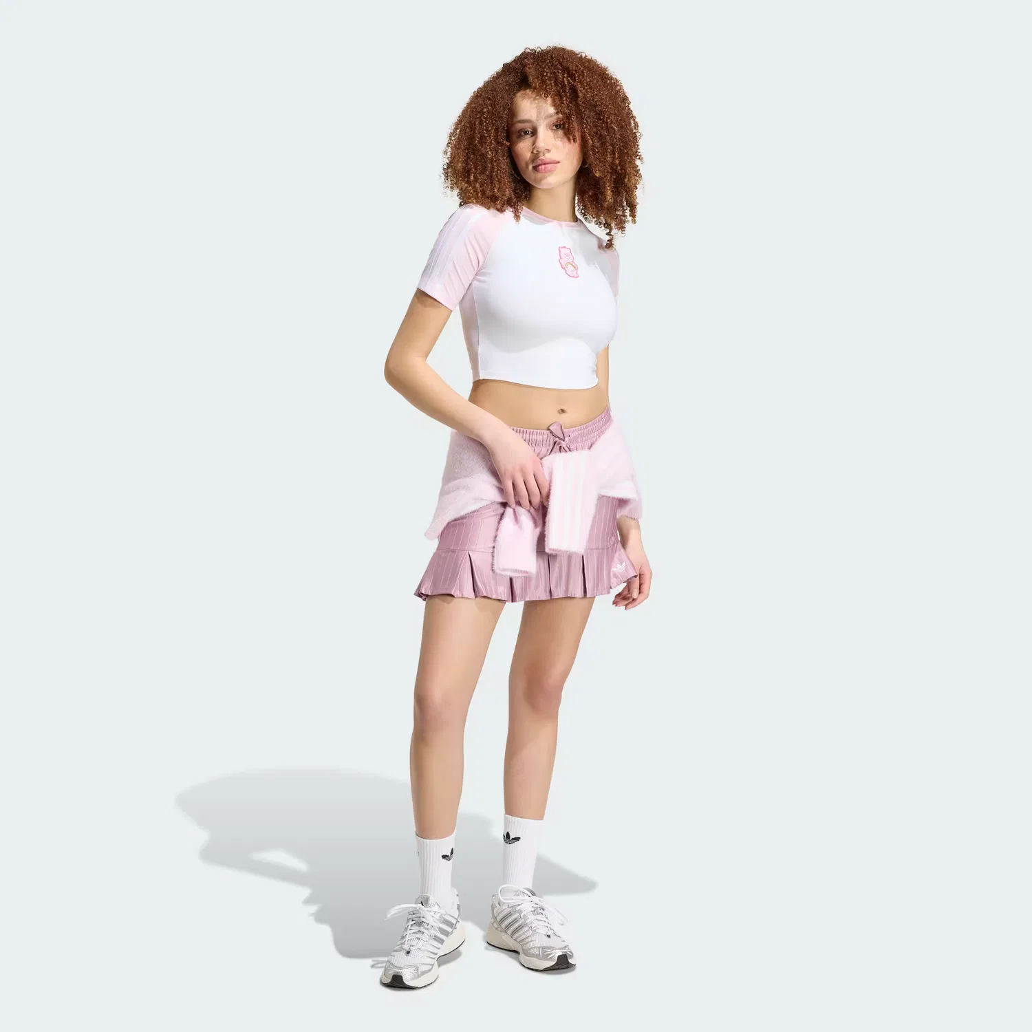 Женская юбка в тонкую полоску Pinstripes Adidas Originals, Magic Mauve/Silver Metallic — фото 3