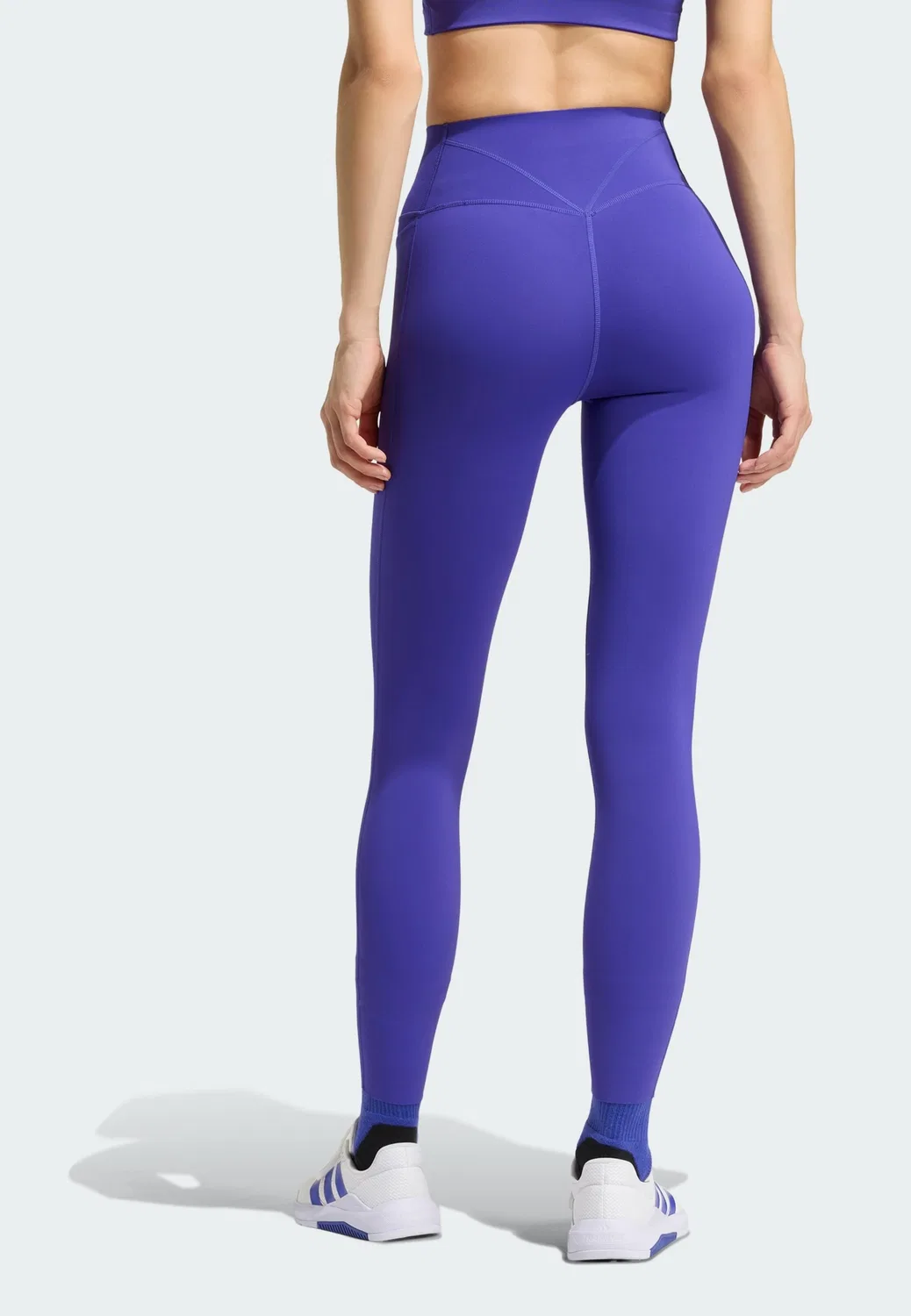 Спортивные леггинсы Adidas Performance Optime фиолетового цвета — фото 3