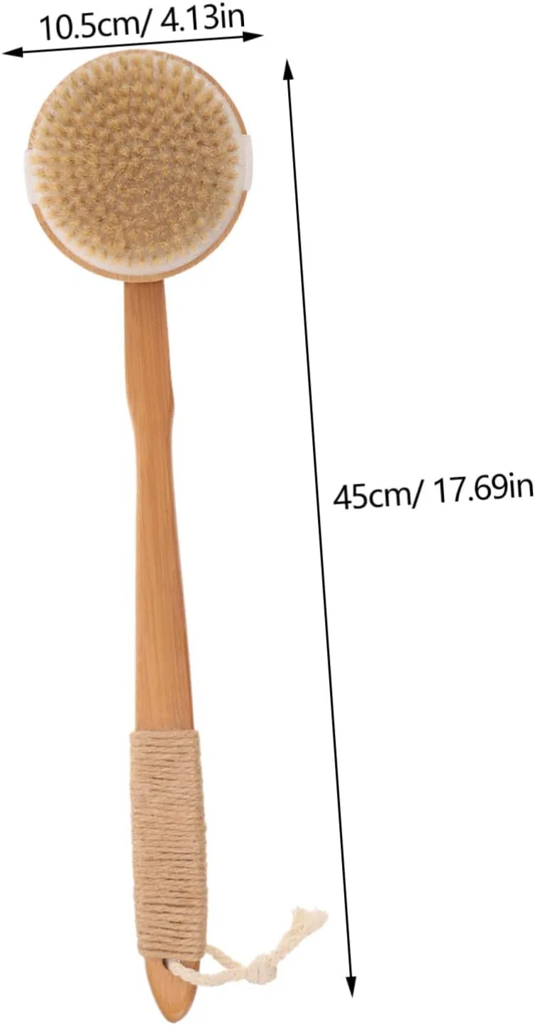 Съемная щетка для душа с длинной ручкой, HOLIDYOYO, 45x10.5x4 см, Khaki — фото 2