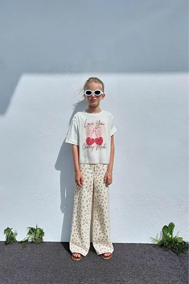 Детская футболка для девочек с принтом Love You Cherry Much The Champ Clothing, White