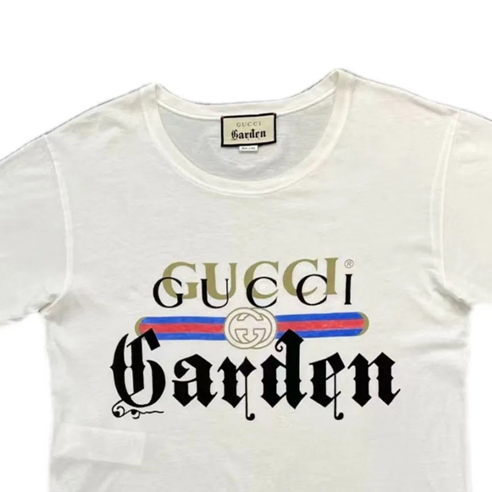 Футболка белая с круглым вырезом, свободного кроя, GUCCI, White — фото 4