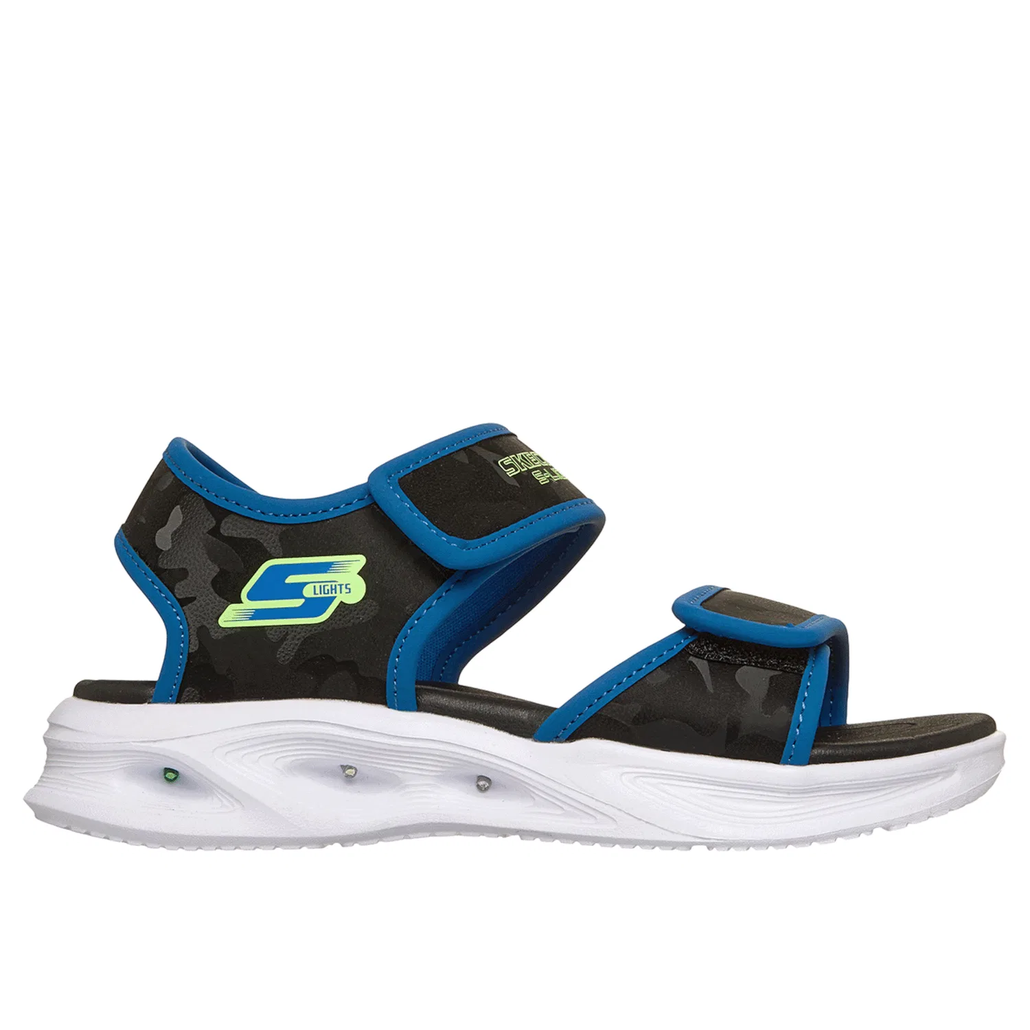 Детские сандалии с подсветкой Skechers Sola Glow Sandal, Black-Blue — фото 4