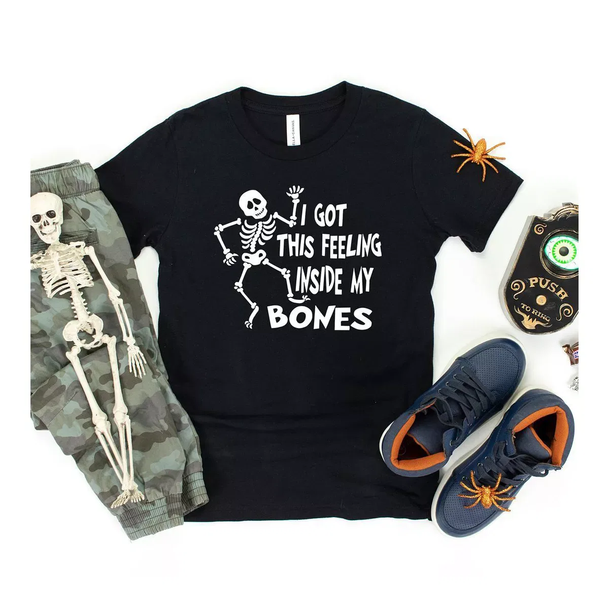 Детская футболка с принтом I Got This Feeling Skeleton The Juniper Shop, Black — фото 2