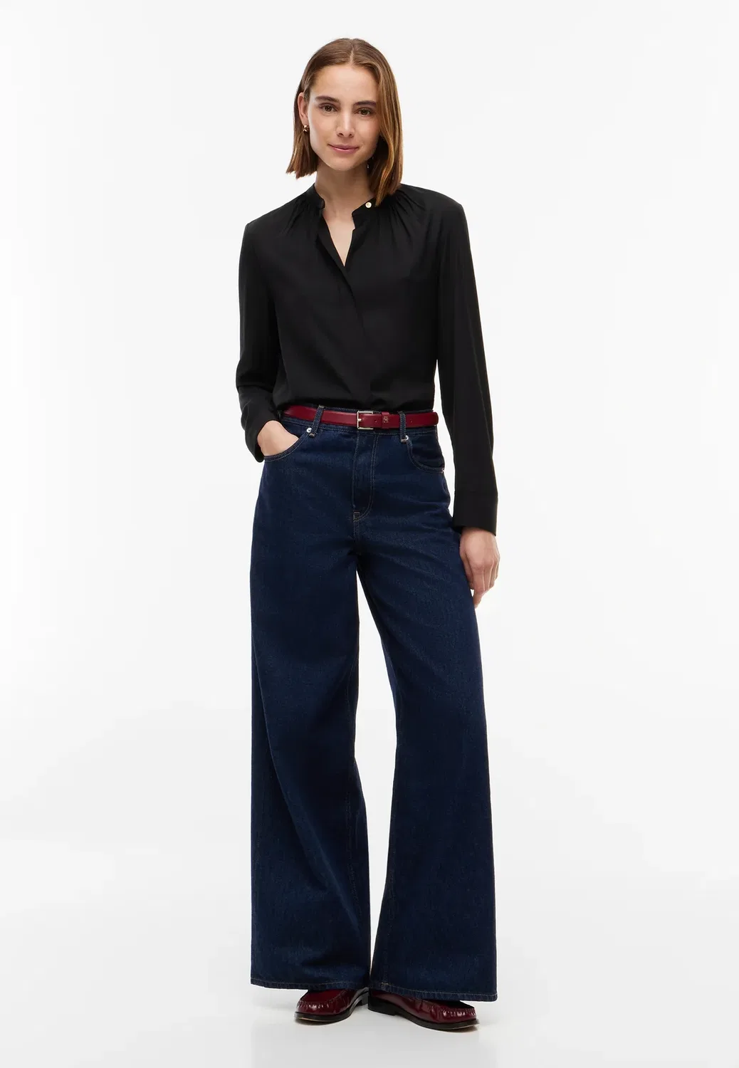 Базовая вещь - блузка на пуговицах Tommy Hilfiger, Black — фото 2
