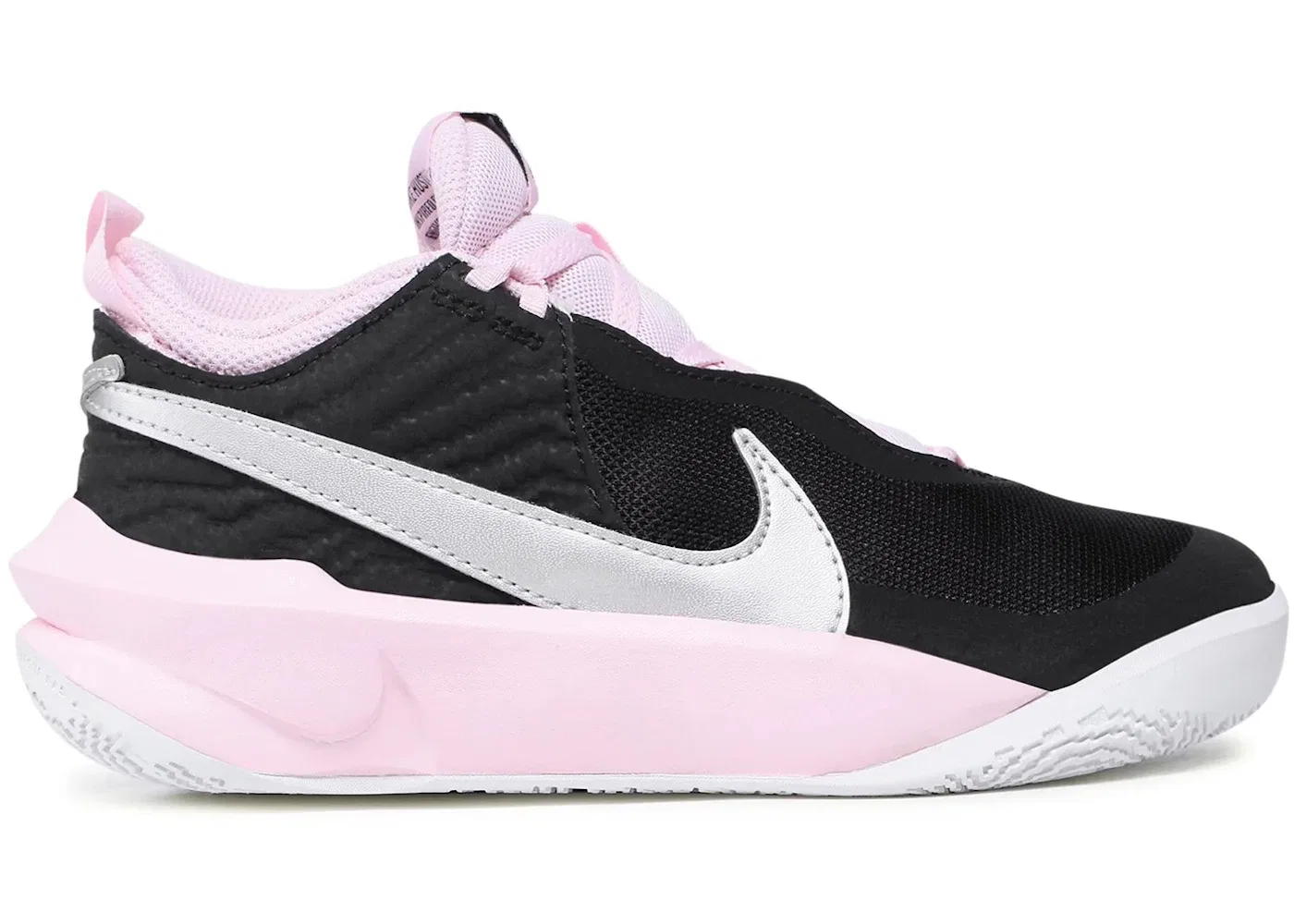Детские кроссовки для мальчиков с длинным шнурком Nike Team Hustle D 10 Nike, Черный/Pink Foam/White/Metallic Silver
