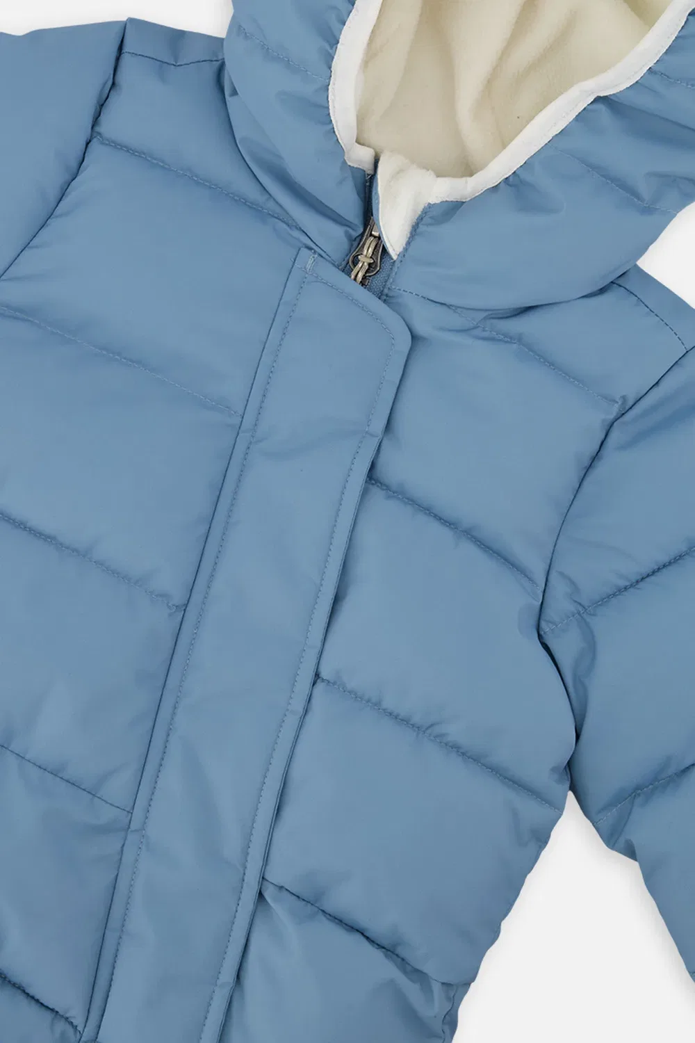 Детский зимний комбинезон для мальчиков утепленный с капюшоном Baby Cloud One Piece Snowsuit Deux par Deux, Blue Grey — фото 4