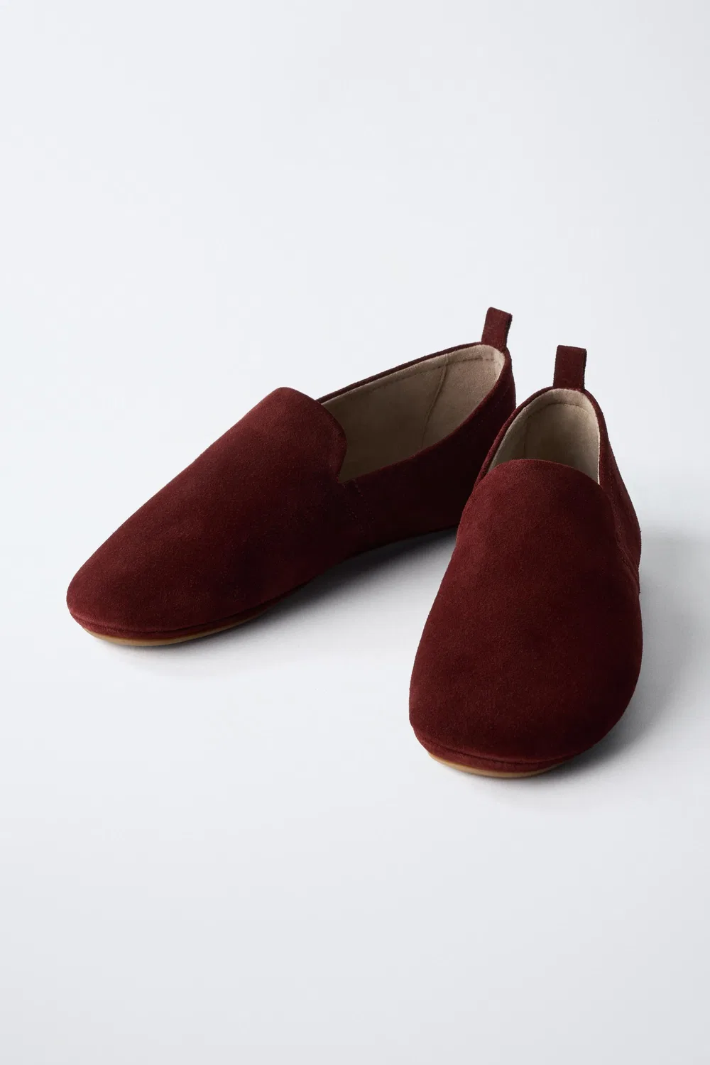 Кожаные тапочки-бабуши, лимитированная серия ZARA, Burgundy Red — фото 3