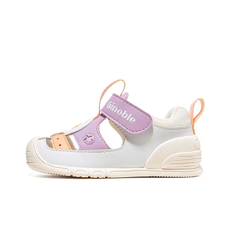Детские кроссовки для мальчиков с дышащим верхом GINOBLE, White/Light Lilac/Shell Pink