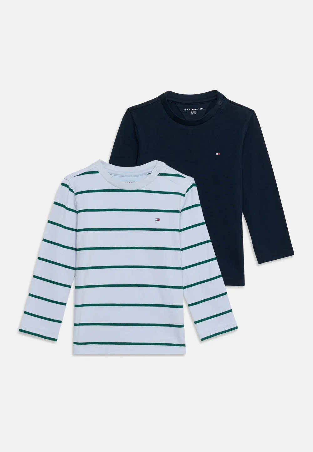 Комплект из двух футболок в полоску унисекс с длинными рукавами Tommy Hilfiger, Sky Blue Stripes — фото 3