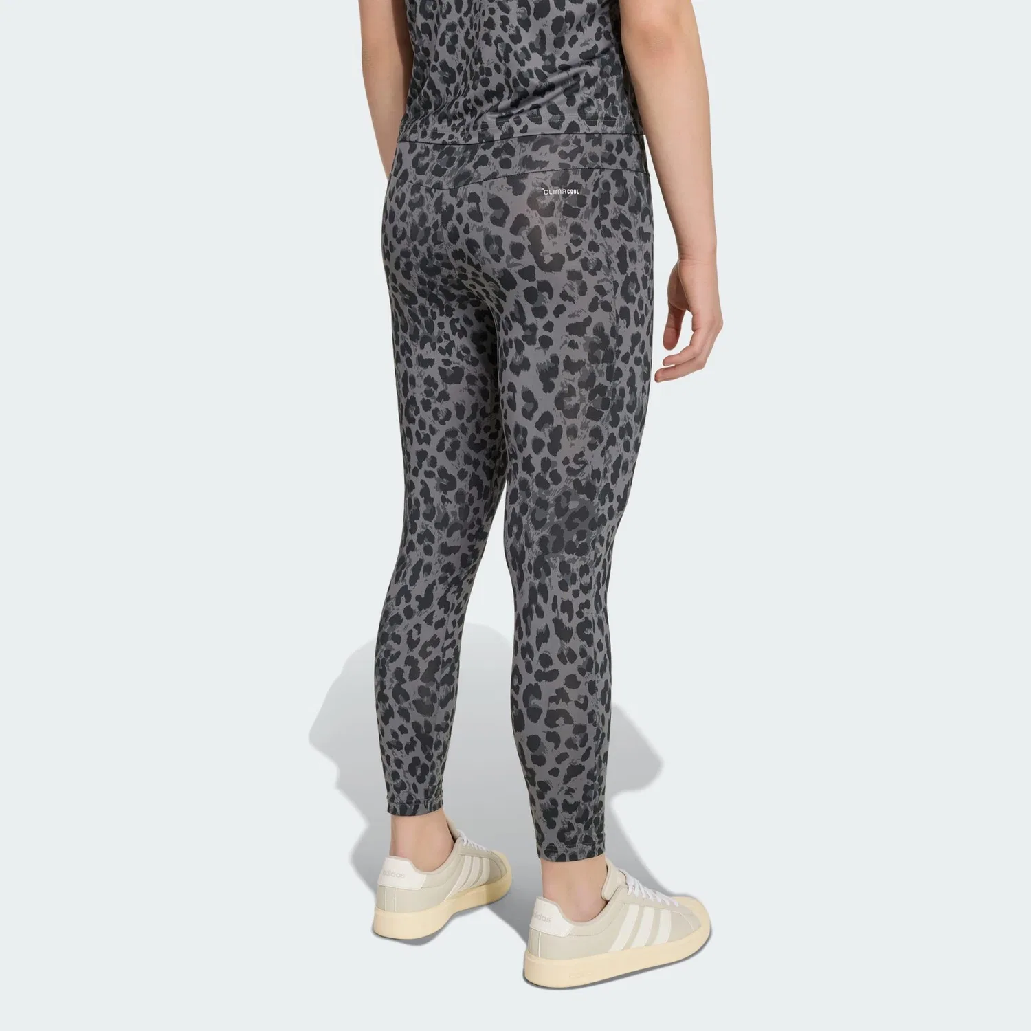 Детские леггинсы с принтом Animalprint Adidas, Mondgrau Dunkelgrau Schwarz — фото 3