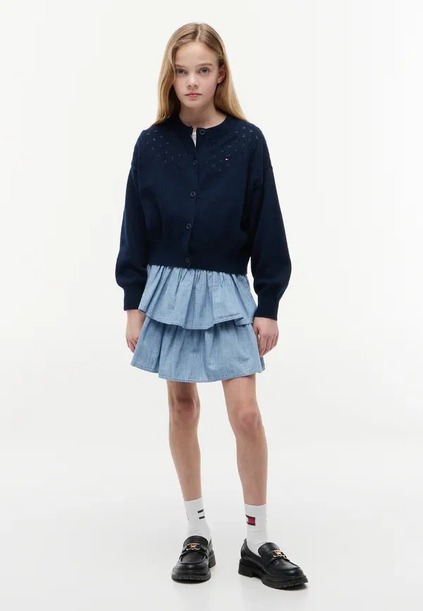 Кардиган хлопковый Pointelle Tommy Hilfiger Dark Night темно-синий — фото 2