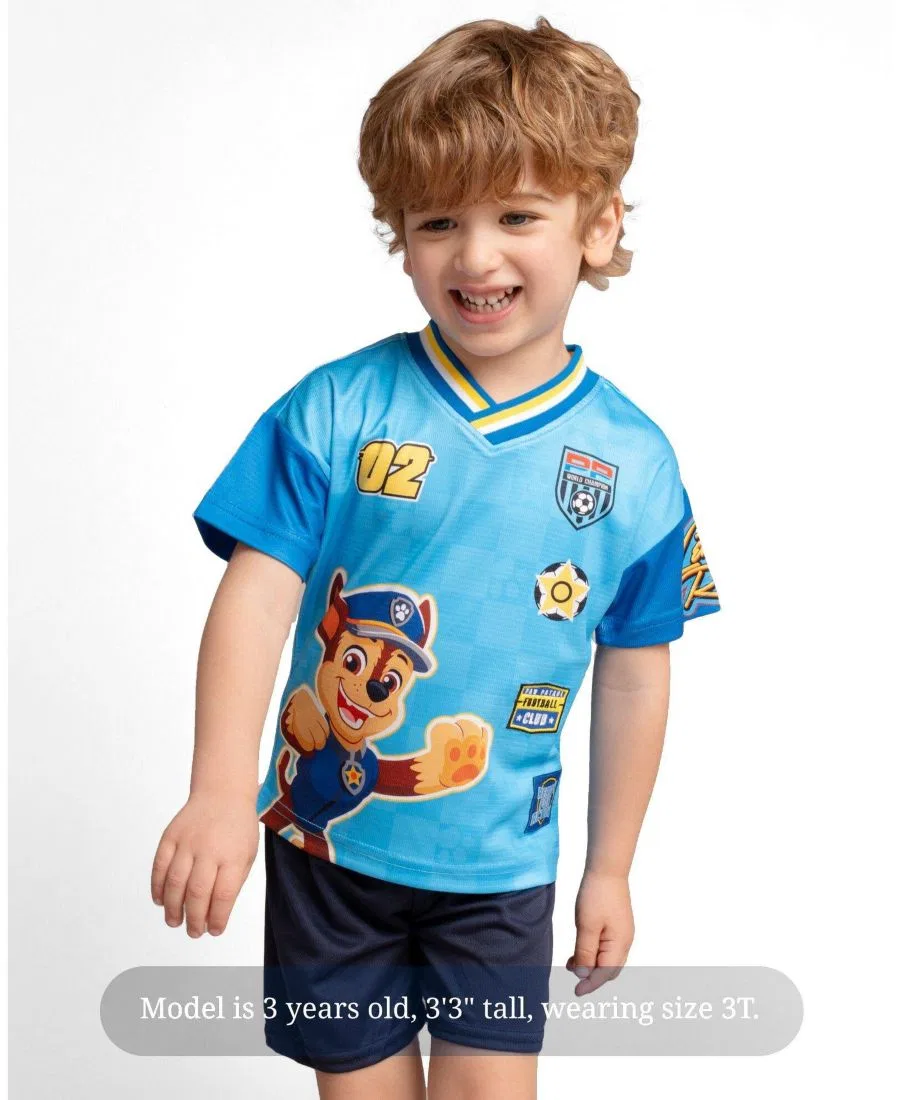 Детская футболка с коротким рукавом для мальчиков 2T-4T, с принтом Paw Patrol, Navy Blue Chase — фото 2