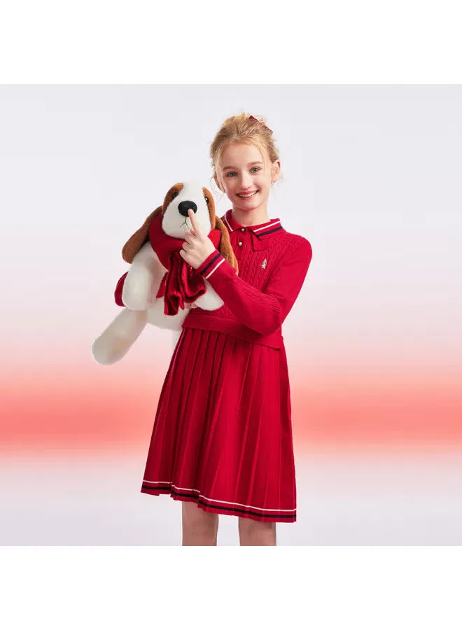 Платье-миди вязаное с длинным рукавом и воротником Hush Puppies — фото 3