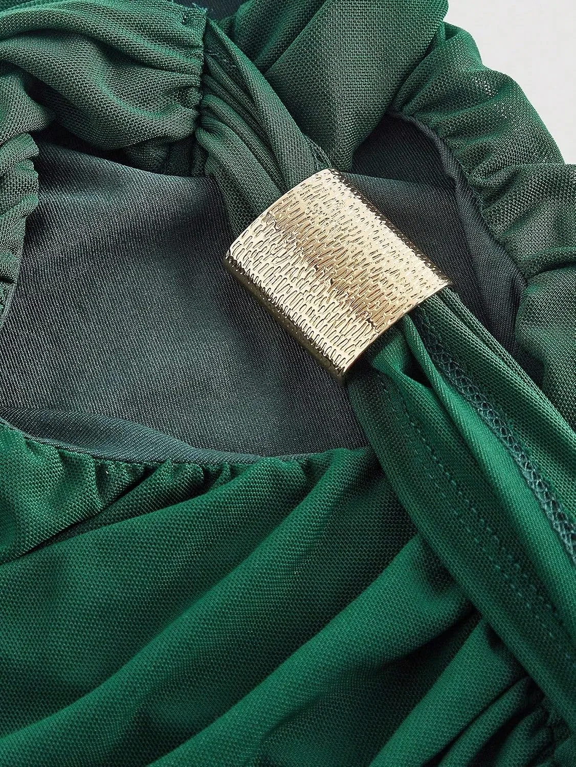 Женское миди-платье с асимметричным плечом Bodycon, Dark Green — фото 2