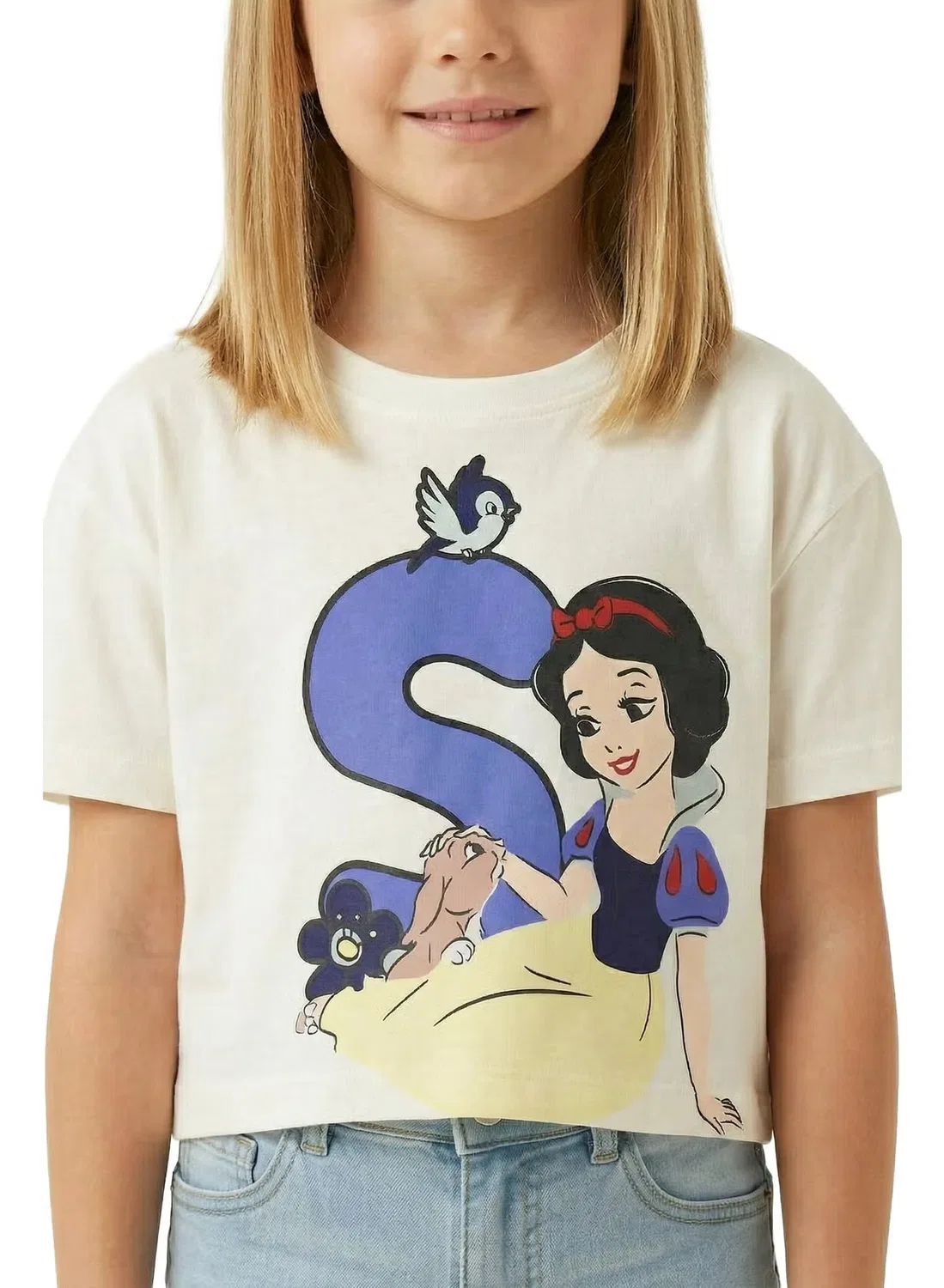Футболка укороченная с принтом Snow White Disney, белый — фото 3