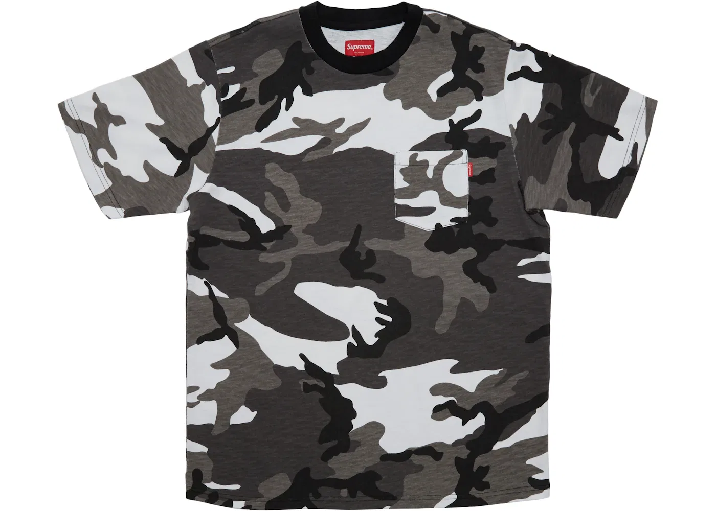 Мужская футболка с принтом Supreme Tee FW18, Snow Camo