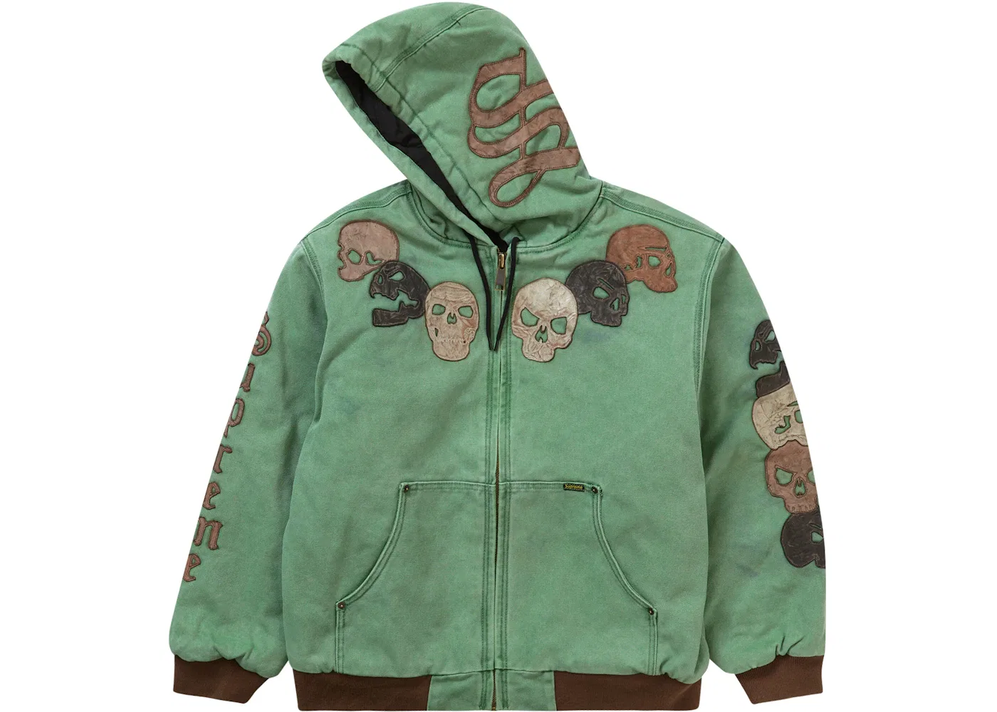 Мужская куртка с капюшоном Supreme Great China Wall Jacket, Washed Green