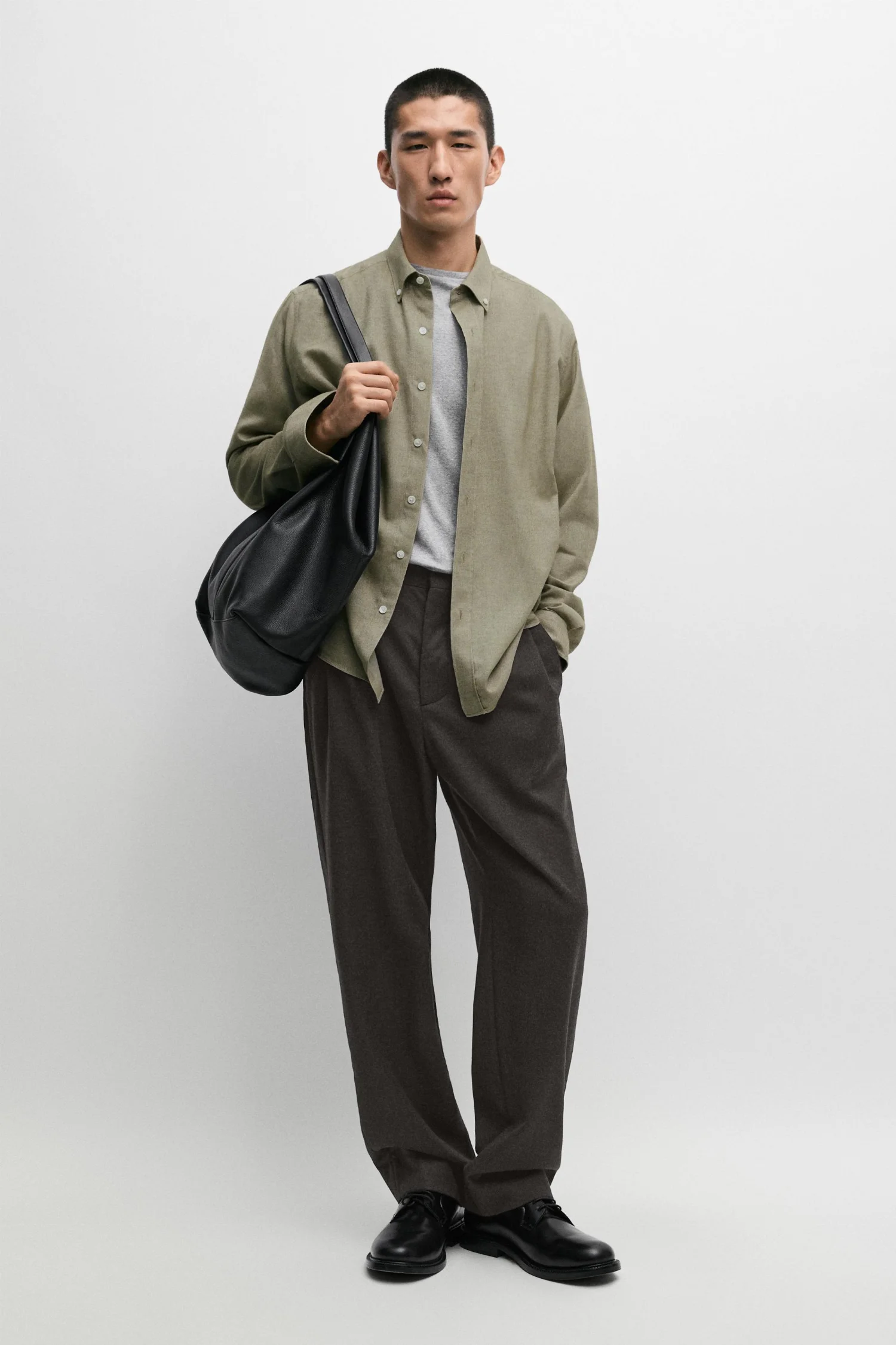 Рубашка Massimo Dutti Regular Fit 100% Cotton, горчично-желтый