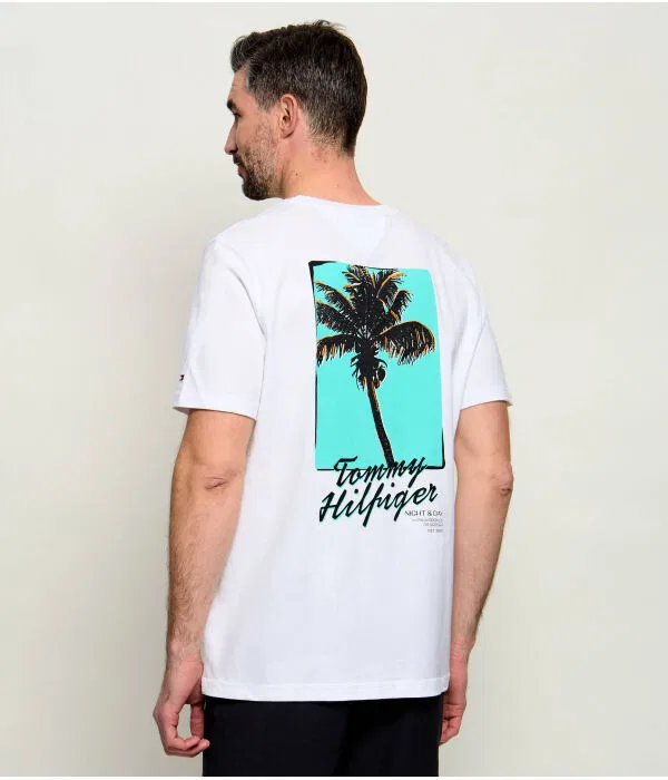 Мужская футболка с принтом Palm Photo Tommy Hilfiger, белый — фото 3