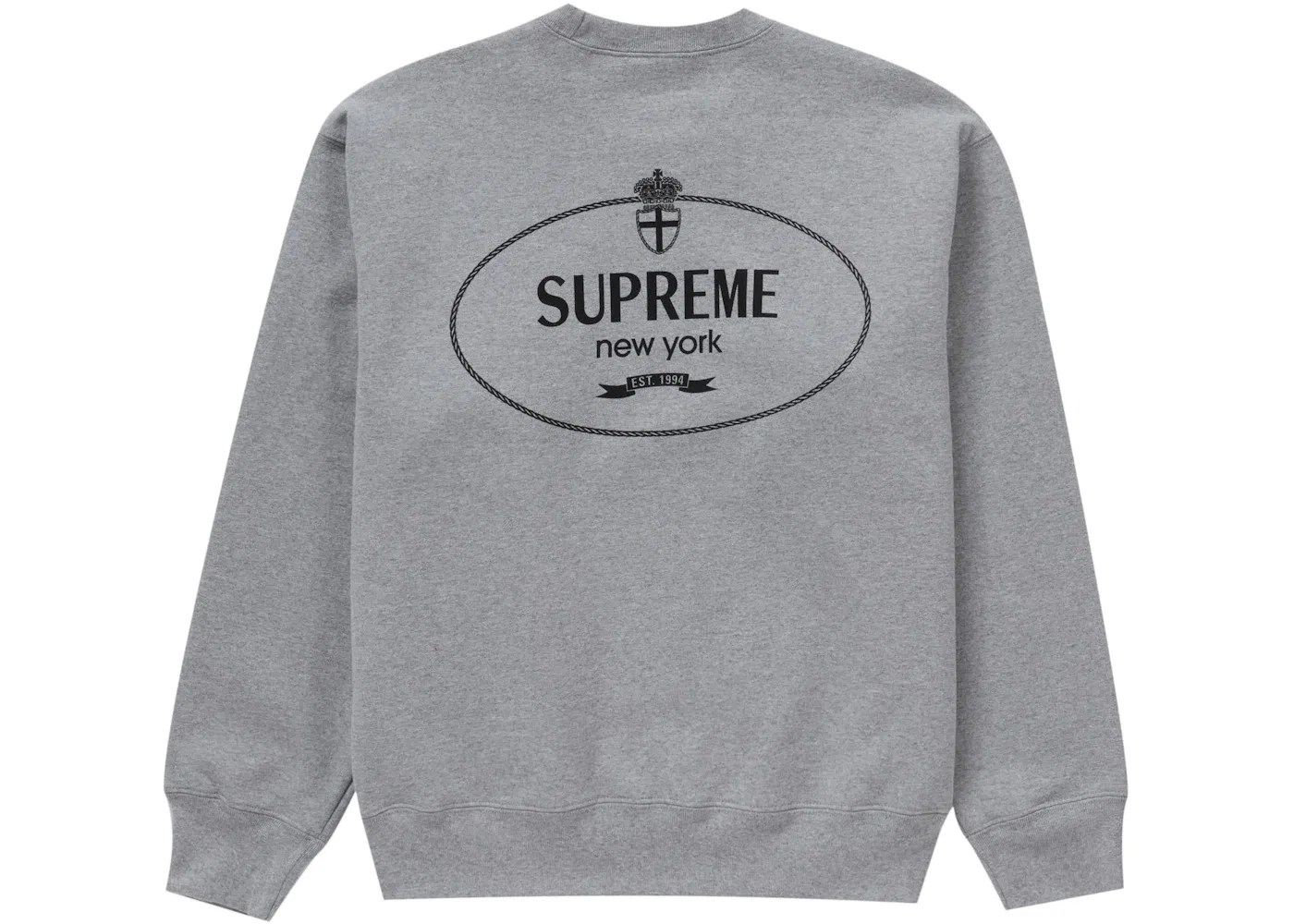 Мужской свитшот с принтом Supreme Crewneck, Ash Grey — фото 2