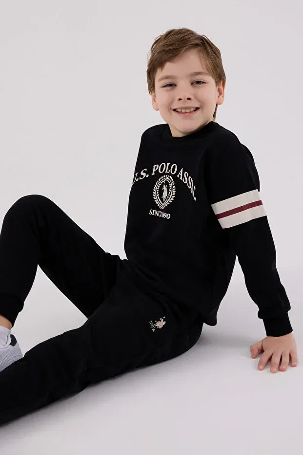 Детский спортивный костюм для мальчиков хлопковый U.S. Polo Assn., Black — фото 3