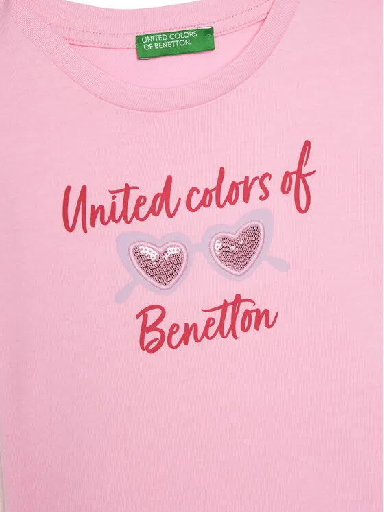 Футболка regular fit United Colors Of Benetton, розовый — фото 3