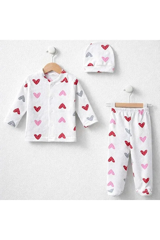 Детский комплект боди для новорожденных хлопковый Bys Baby Fashion, Heart Magenta — фото 2