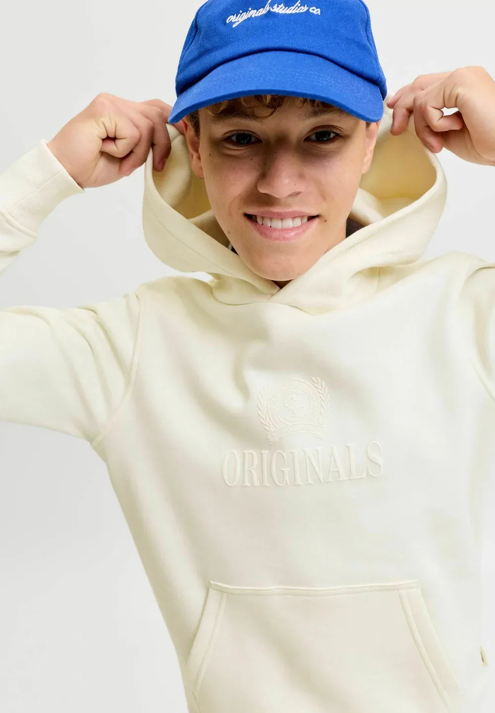 Худи с надписью, худи для подростков - худи Jack & Jones Junior, Whisper White — фото 4