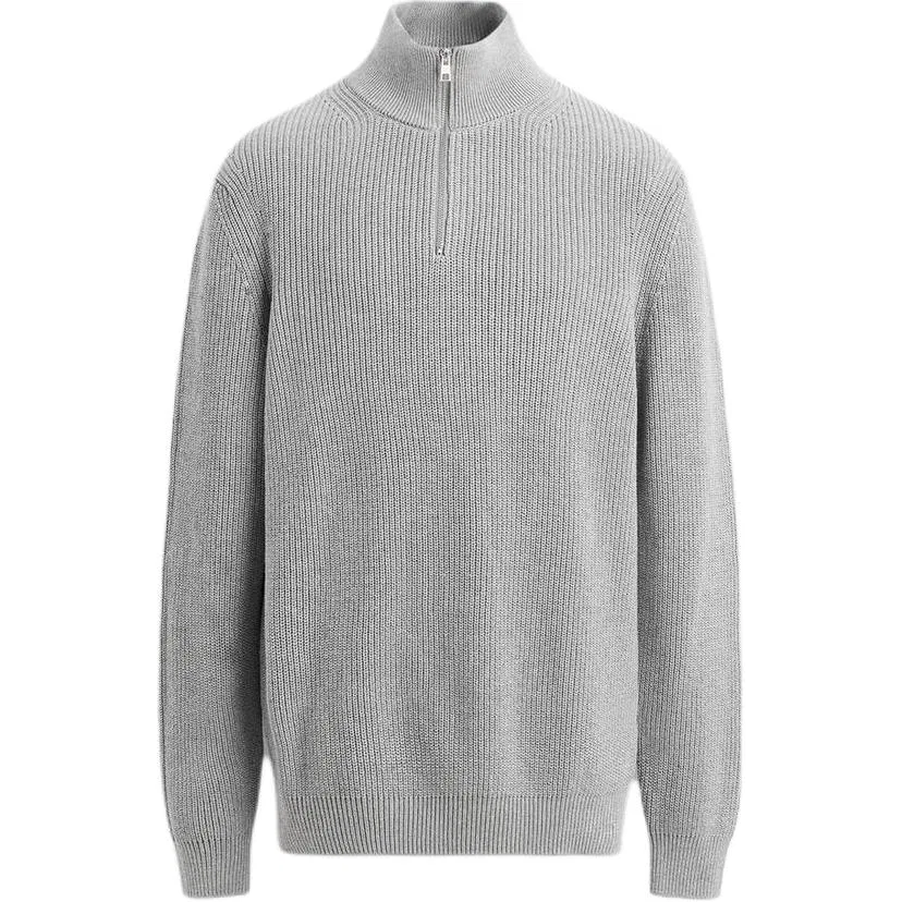 Мужской свитер с принтом зебры и полу-гольфом Half Turtleneck ZARA, Zebra Print Gray