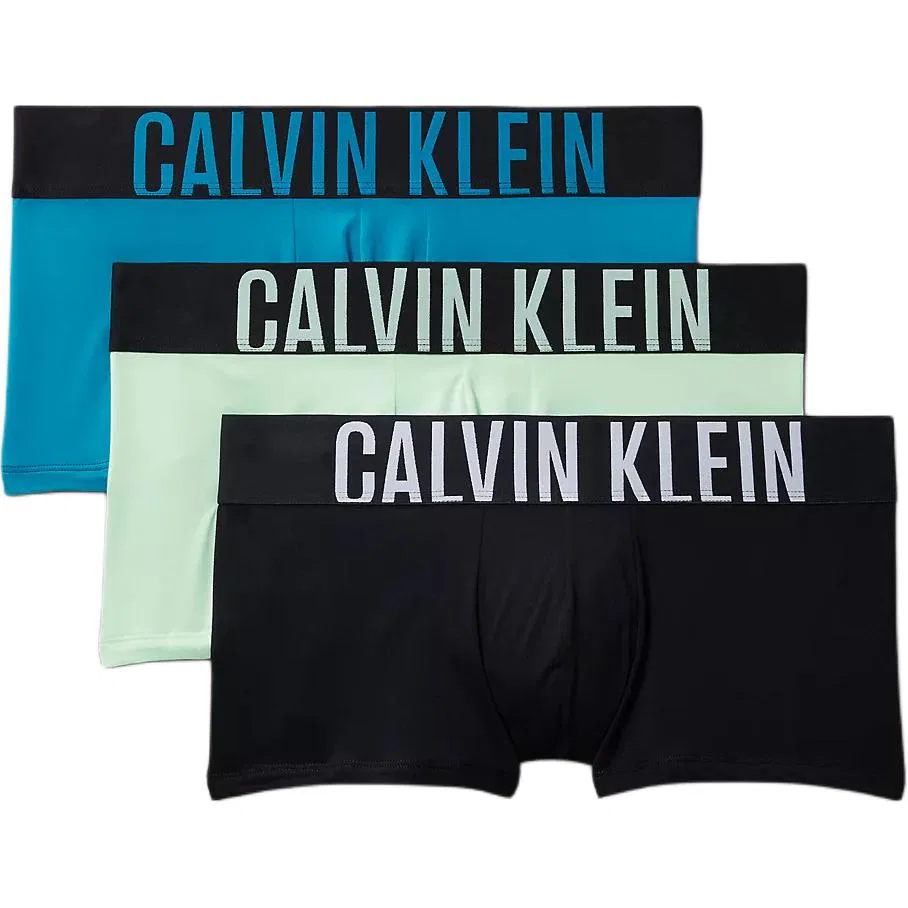 Мужские боксеры с логотипом на поясе, комплект из 3 штук, Calvin Klein, Black/Cyan/Blue
