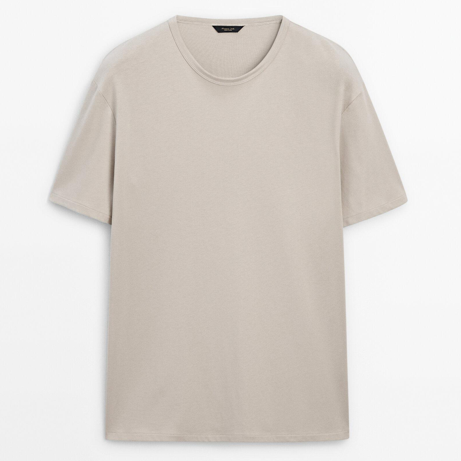 

Футболка с короткими рукавами из 100% хлопка Massimo Dutti, серый