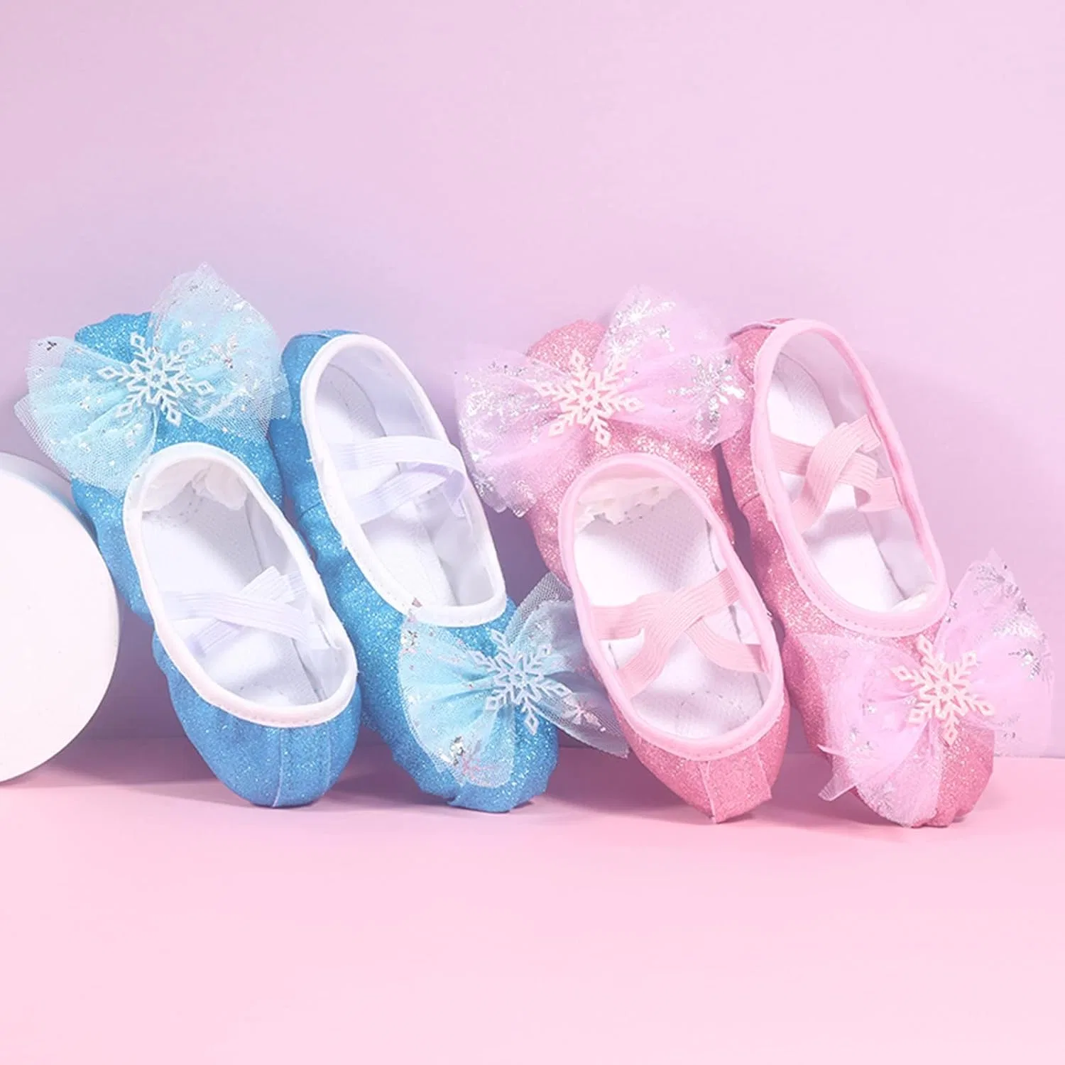 Детские балетки для девочек с принтом, модель Fashion Ballet Shoes, Blue — фото 4