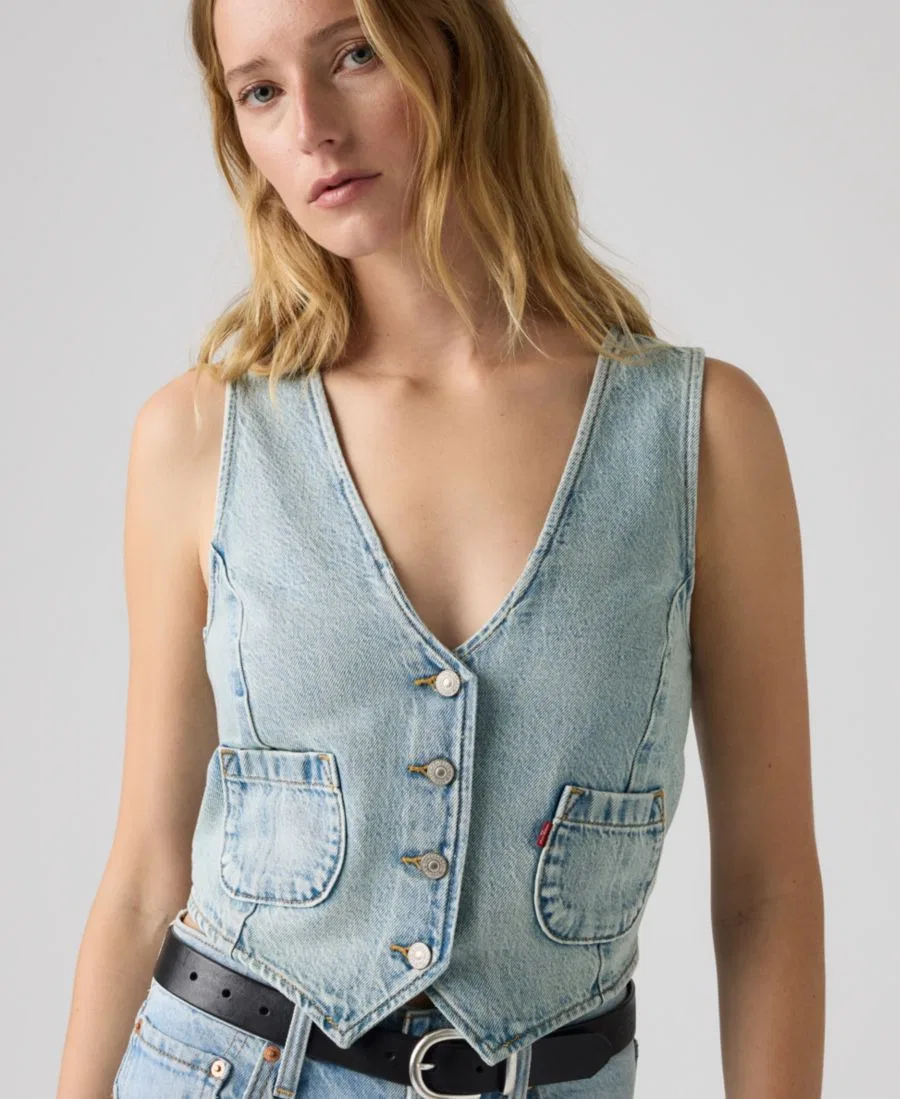 Жилет женский хлопковый с V-образным вырезом Levi's, Summer Job — фото 3